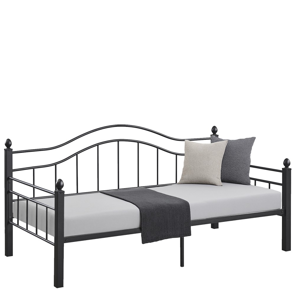 Καναπές Κρεβάτι ArteLibre PECOS Μαύρο Μέταλλο Για Στρώμα 90x190cm
