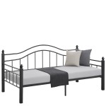 Καναπές Κρεβάτι ArteLibre PECOS Μαύρο Μέταλλο Για Στρώμα 90x190cm