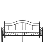 Καναπές Κρεβάτι ArteLibre PECOS Μαύρο Μέταλλο Για Στρώμα 90x190cm