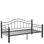 Καναπές Κρεβάτι ArteLibre PECOS Μαύρο Μέταλλο Για Στρώμα 90x190cm