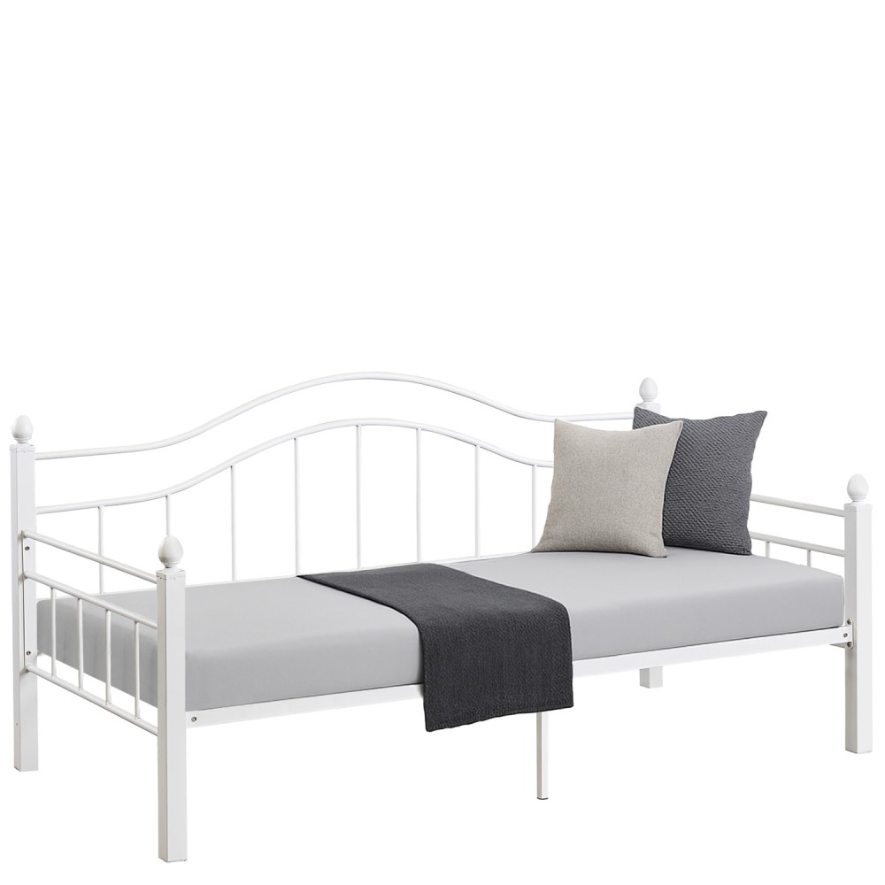 Καναπές Κρεβάτι ArteLibre PECOS Λευκό Μέταλλο Για Στρώμα 90x190cm