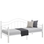 Καναπές Κρεβάτι ArteLibre PECOS Λευκό Μέταλλο Για Στρώμα 90x190cm