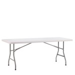 Τραπέζι Catering ArteLibre POPLAR Πτυσσόμενο Λευκό/Γκρι HDPE/Μέταλλο 180x75x74cm