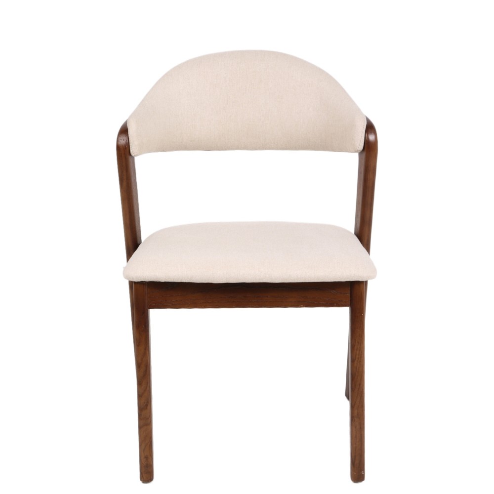 Καρέκλα Τραπεζαρίας ArteLibre ISMENE Μπεζ/Καρυδί Ξύλο/Ύφασμα 52.5x56x83cm