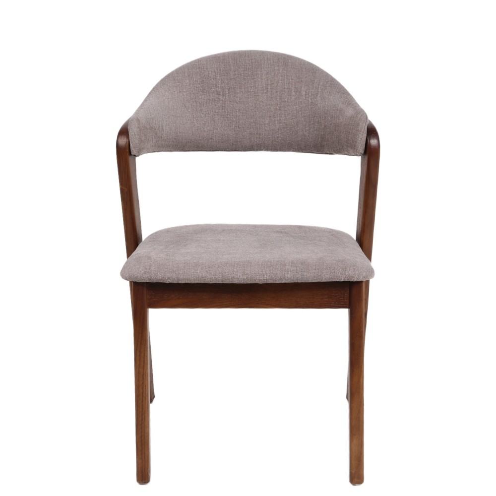 Καρέκλα Τραπεζαρίας ArteLibre ISMENE Γκρι/Καρυδί Ξύλο/Ύφασμα 52.5x56x83cm