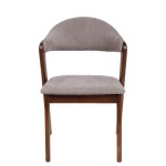 Καρέκλα Τραπεζαρίας ArteLibre ISMENE Γκρι/Καρυδί Ξύλο/Ύφασμα 52.5x56x83cm