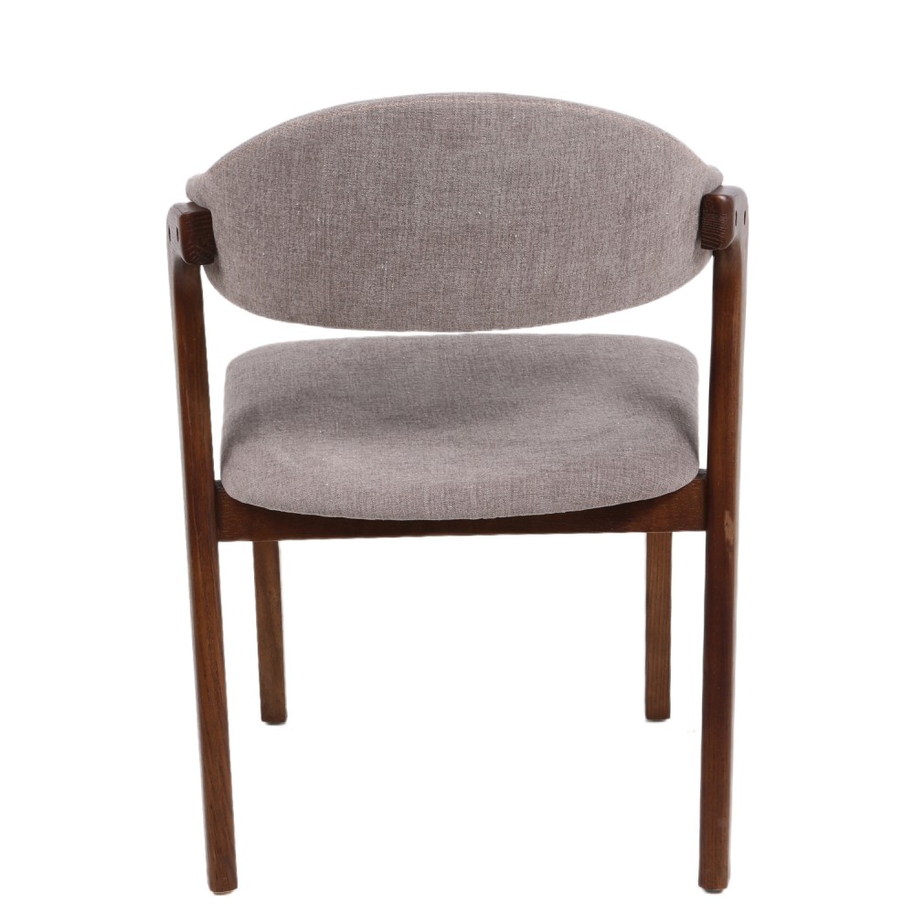 Καρέκλα Τραπεζαρίας ArteLibre ISMENE Γκρι/Καρυδί Ξύλο/Ύφασμα 52.5x56x83cm