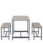 Σετ Τραπεζαρία (2+1) ArteLibre CARRISTON Δρυς/Μαύρο Μοριοσανίδα/Μέταλλο 110x60x75cm