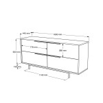 Μπουφές ArteLibre CARTMEL Φυσικό Μοριοσανίδα/Μέταλλο 44.5x160x74.3cm