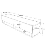 Έπιπλο Τηλεόρασης ArteLibre SOLVA Πεύκο Μοριοσανίδα 140x31.6x29.6cm