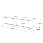 Έπιπλο Τηλεόρασης ArteLibre BRENT Λευκό Μοριοσανίδα 140x35.5x38.2cm