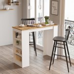 Τραπέζι Bar ArteLibre BROCKLEY Πεύκο/Λευκό Μοριοσανίδα 120x51.6x101.8cm
