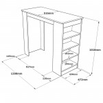 Τραπέζι Bar ArteLibre BROCKLEY Πεύκο/Λευκό Μοριοσανίδα 120x51.6x101.8cm