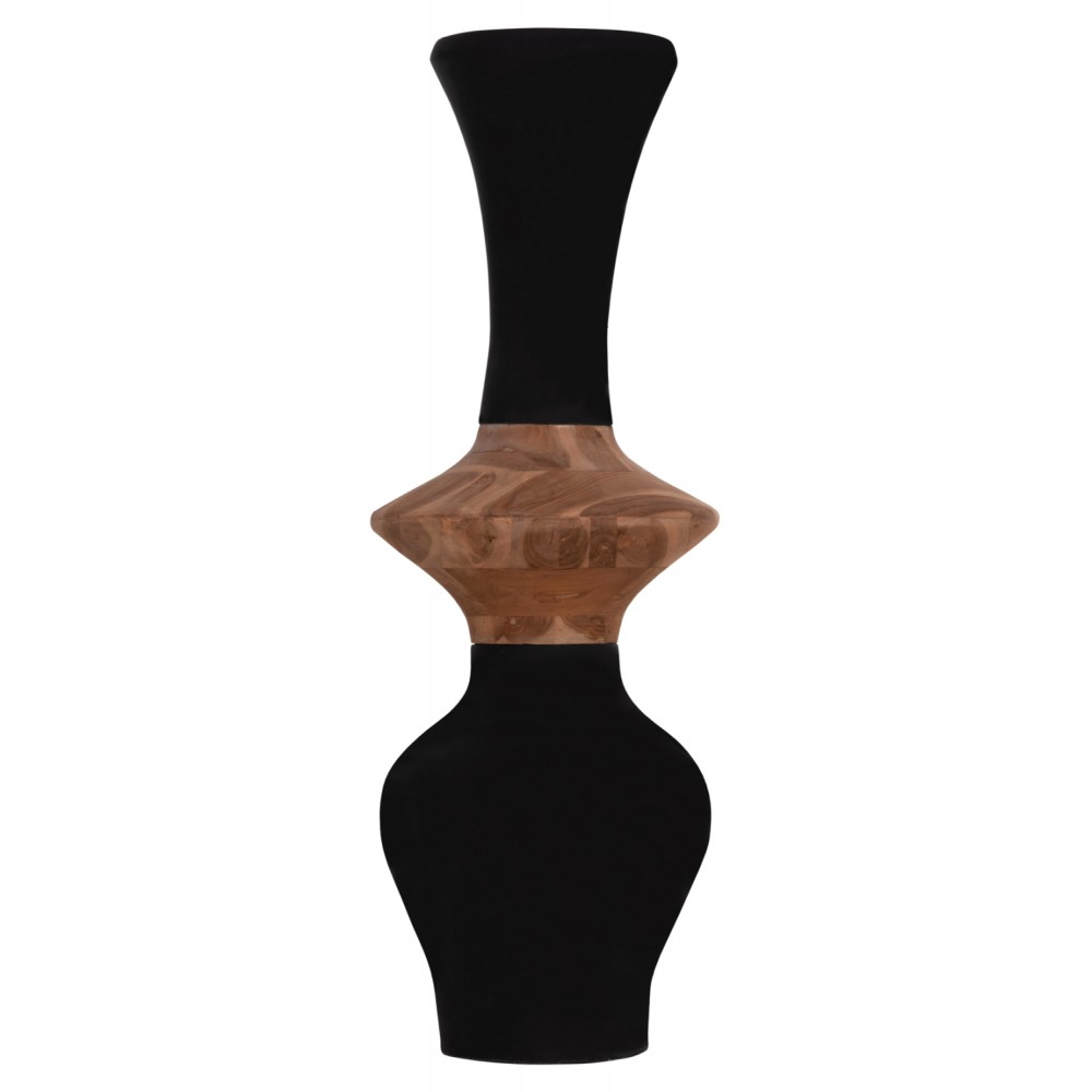 ΔΙΑΚΟΣΜΗΤΙΚΟ ΒΑΖΟ ΔΑΠΕΔΟΥ NEBULA HM4660.01S FIBER CEMENT ΜΑΥΡΟ--ΞΥΛΟ ΤΕΑΚ Φ45x115Υεκ