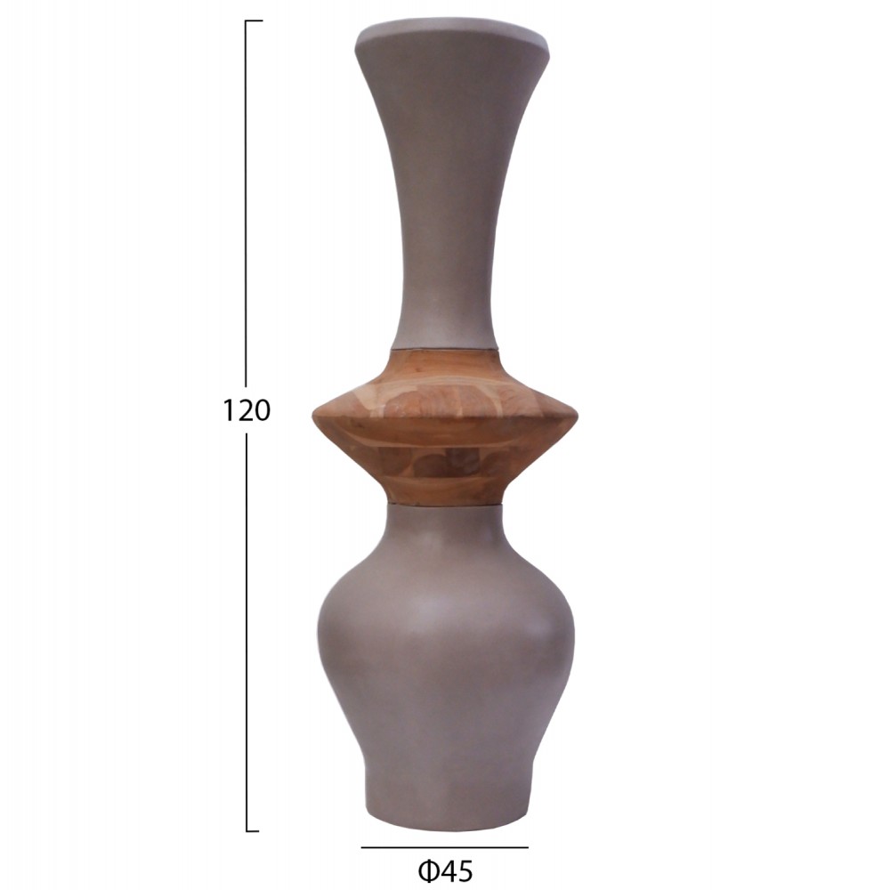 ΔΙΑΚΟΣΜΗΤΙΚΟ ΒΑΖΟ ΔΑΠΕΔΟΥ NEBULA HM4660.05S FIBER CEMENT TAUPE--ΞΥΛΟ ΤΕΑΚ Φ45x120Υεκ