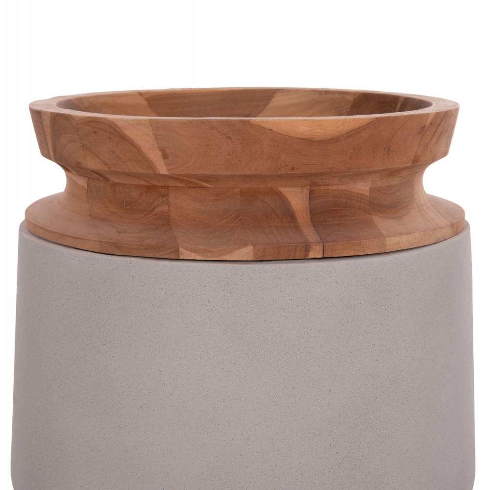 ΔΙΑΚΟΣΜΗΤΙΚΟ ΒΑΖΟ ΔΑΠΕΔΟΥ LINTER HM4662.03L FIBER CEMENT ΓΚΡΙ--ΞΥΛΟ ΤΕΑΚ Φ41x47Υ