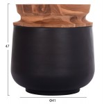 ΔΙΑΚΟΣΜΗΤΙΚΟ ΒΑΖΟ ΔΑΠΕΔΟΥ LINTER HM4662.01L FIBER CEMENT ΜΑΥΡΟ--ΞΥΛΟ ΤΕΑΚ Φ41x47Υεκ.