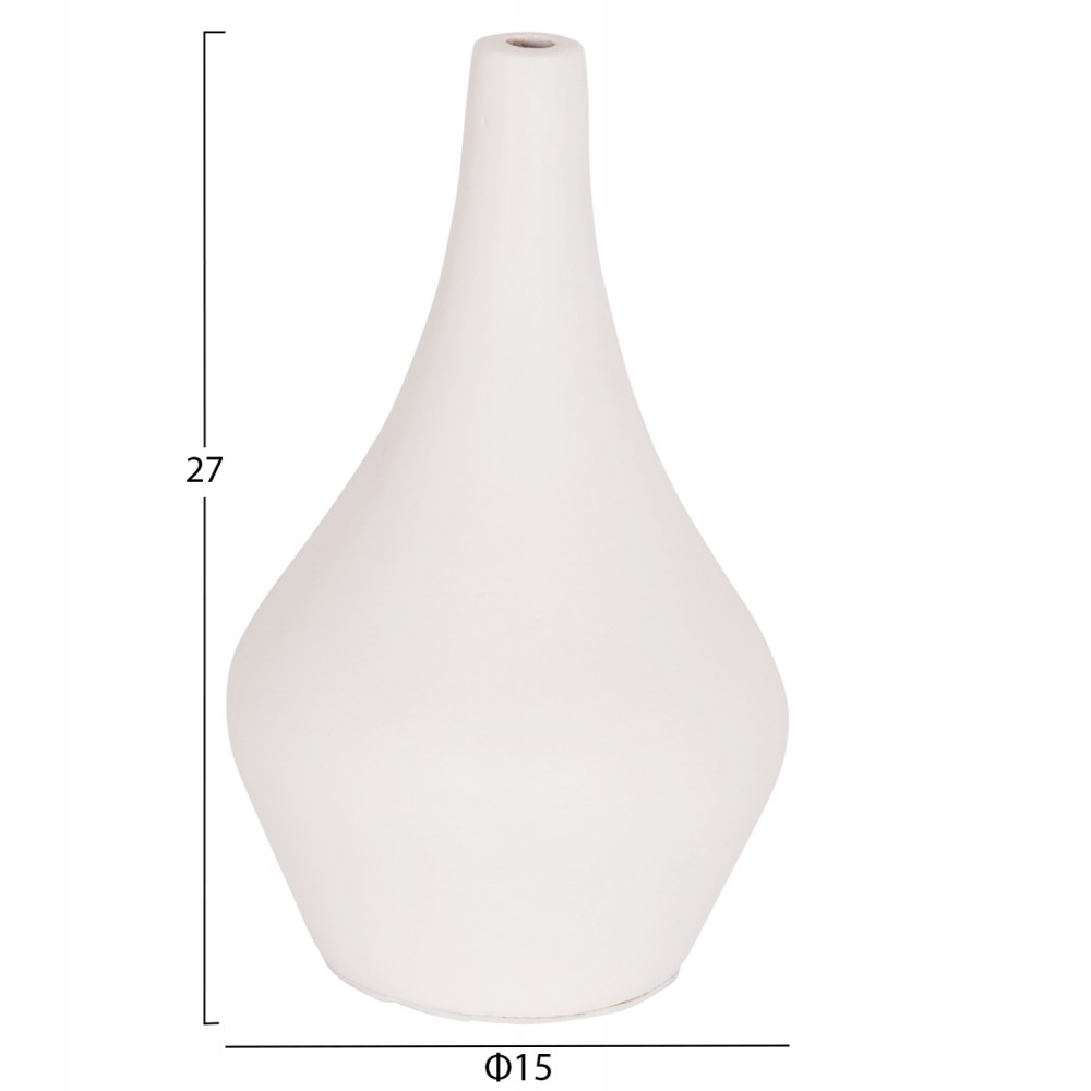 ΕΠΙΤΡΑΠΕΖΙΟ ΔΙΑΚΟΣΜΗΤΙΚΟ ΒΑΖΟ DENI HM4663.02S ΤΕΡΑΚΟΤΑ ΣΕ ΛΕΥΚΟ--Φ15x27Υεκ.