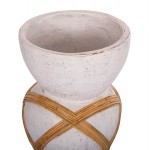 ΔΙΑΚΟΣΜΗΤΙΚΟ ΒΑΖΟ ΔΑΠΕΔΟΥ MAYNARD HM4672.02L FIBER CEMENT ΛΕΥΚΟ--RATTAN Φ32x62.5Υεκ.