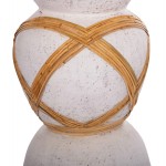 ΔΙΑΚΟΣΜΗΤΙΚΟ ΒΑΖΟ ΔΑΠΕΔΟΥ MAYNARD HM4672.02L FIBER CEMENT ΛΕΥΚΟ--RATTAN Φ32x62.5Υεκ.