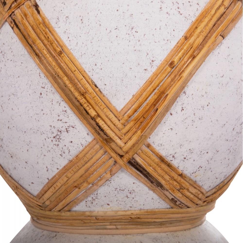 ΔΙΑΚΟΣΜΗΤΙΚΟ ΒΑΖΟ ΔΑΠΕΔΟΥ MAYNARD HM4672.02L FIBER CEMENT ΛΕΥΚΟ--RATTAN Φ32x62.5Υεκ.
