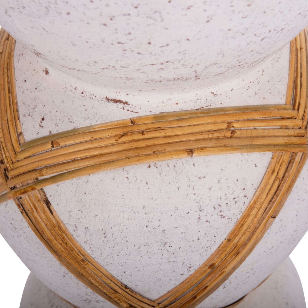ΔΙΑΚΟΣΜΗΤΙΚΟ ΒΑΖΟ ΔΑΠΕΔΟΥ MAYNARD HM4672.02L FIBER CEMENT ΛΕΥΚΟ--RATTAN Φ32x62.5Υεκ.