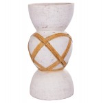 ΔΙΑΚΟΣΜΗΤΙΚΟ ΒΑΖΟ ΔΑΠΕΔΟΥ MAYNARD HM4672.02L FIBER CEMENT ΛΕΥΚΟ--RATTAN Φ32x62.5Υεκ.