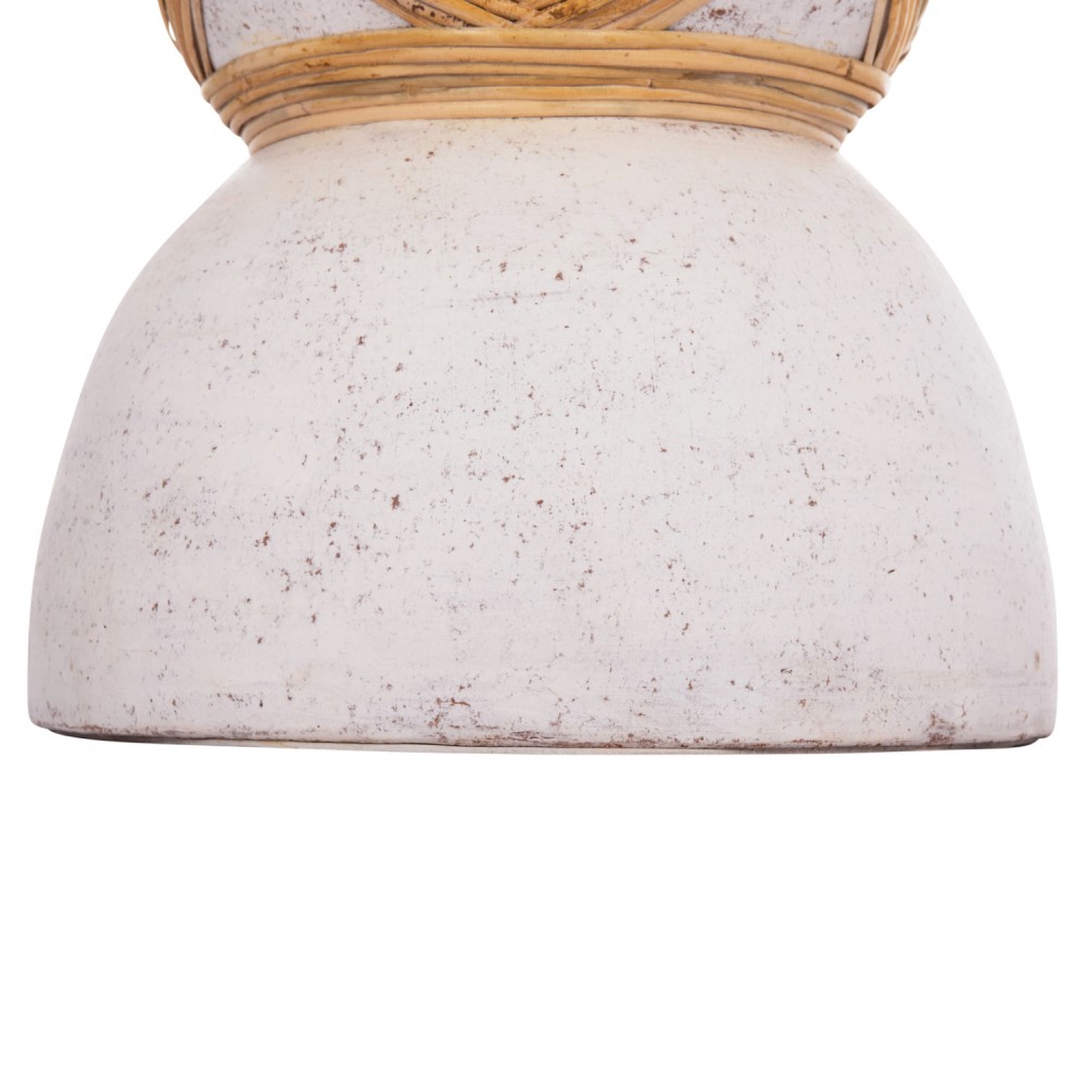 ΔΙΑΚΟΣΜΗΤΙΚΟ ΒΑΖΟ ΔΑΠΕΔΟΥ MAYNARD HM4672.02L FIBER CEMENT ΛΕΥΚΟ--RATTAN Φ32x62.5Υεκ.