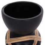 ΔΙΑΚΟΣΜΗΤΙΚΟ ΒΑΖΟ ΔΑΠΕΔΟΥ MAYNARD HM4672.01L FIBER CEMENT ΜΑΥΡΟ-RATTAN Φ32x62.5Υεκ