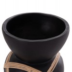 ΔΙΑΚΟΣΜΗΤΙΚΟ ΒΑΖΟ ΔΑΠΕΔΟΥ MAYNARD HM4672.01S FIBER CEMENT ΜΑΥΡΟ-RATTAN Φ27.5x50Υ