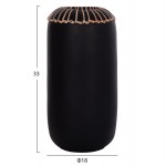 ΕΠΙΤΡΑΠΕΖΙΟ ΔΙΑΚΟΣΜΗΤΙΚΟ ΒΑΖΟ LENNOX HM4675.01S TΕΡΑΚΟΤΑ ΣΕ ΜΑΥΡΟ--Φ18x33Υεκ.