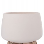 ΓΛΑΣΤΡΑ ΕΣ.ΧΩΡΟΥ FRELLO HM4674.02L ΛΕΥΚΟ FIBER CEMENT--TEAK ΒΑΣΗ 29x29x23,5Υεκ.