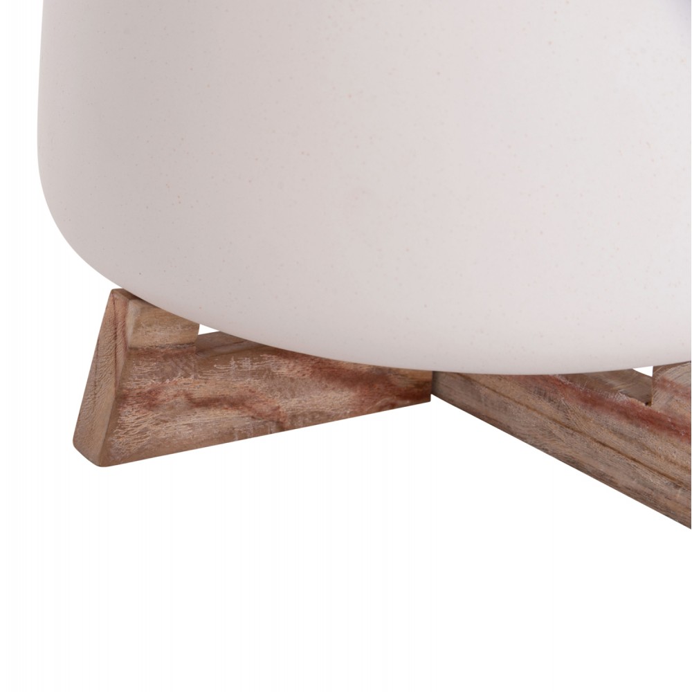 ΓΛΑΣΤΡΑ ΕΣ.ΧΩΡΟΥ FRELLO HM4674.02L ΛΕΥΚΟ FIBER CEMENT--TEAK ΒΑΣΗ 29x29x23,5Υεκ.