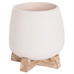 ΓΛΑΣΤΡΑ ΕΣ.ΧΩΡΟΥ FRELLO HM4674.02S ΛΕΥΚΟ FIBER CEMENT--TEAK ΒΑΣΗ 14,5x14,5x16Υεκ.