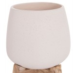 ΓΛΑΣΤΡΑ ΕΣ.ΧΩΡΟΥ FRELLO HM4674.02S ΛΕΥΚΟ FIBER CEMENT--TEAK ΒΑΣΗ 14,5x14,5x16Υεκ.