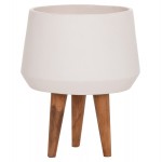 ΓΛΑΣΤΡΑ ΕΣΩΤ.ΧΩΡΟΥ QUAN HM4680.02M FIBER CEMENT ΛΕΥΚΟ--ΒΑΣΗ TEAK Φ35x50Υεκ