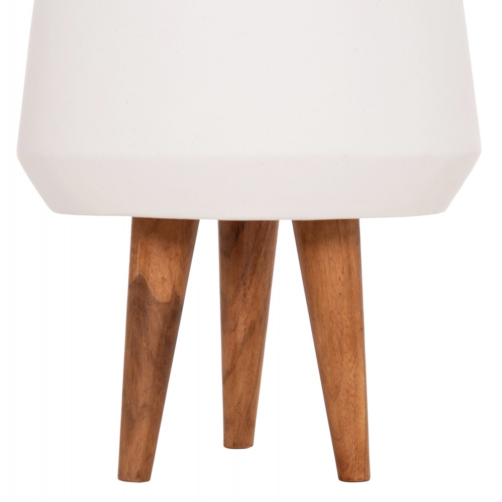 ΓΛΑΣΤΡΑ ΕΣΩΤ.ΧΩΡΟΥ QUAN HM4680.02M FIBER CEMENT ΛΕΥΚΟ--ΒΑΣΗ TEAK Φ35x50Υεκ