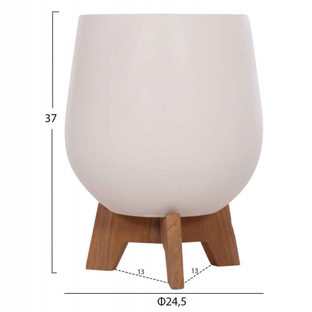 ΣΕΤ 3 ΓΛΑΣΤΡΕΣ ΜΕ TEAK ΒΑΣΕΙΣ TRYLL HM4681.02 FIBER CEMENT ΛΕΥΚΟ