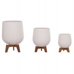 ΣΕΤ 3 ΓΛΑΣΤΡΕΣ ΜΕ TEAK ΒΑΣΕΙΣ TRYLL HM4681.02 FIBER CEMENT ΛΕΥΚΟ