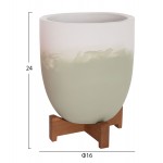 ΓΛΑΣΤΡΕΣ ΣΕΤ 2ΤΜΧ SEON HM4686.09 TERRACOTTA ΣΕ ΛΕΥΚΟ & ΠΡΑΣΙΝΟ--TEAK ΒΑΣΗ