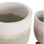 ΓΛΑΣΤΡΕΣ ΣΕΤ 2ΤΜΧ SEON HM4686.09 TERRACOTTA ΣΕ ΛΕΥΚΟ & ΠΡΑΣΙΝΟ--TEAK ΒΑΣΗ