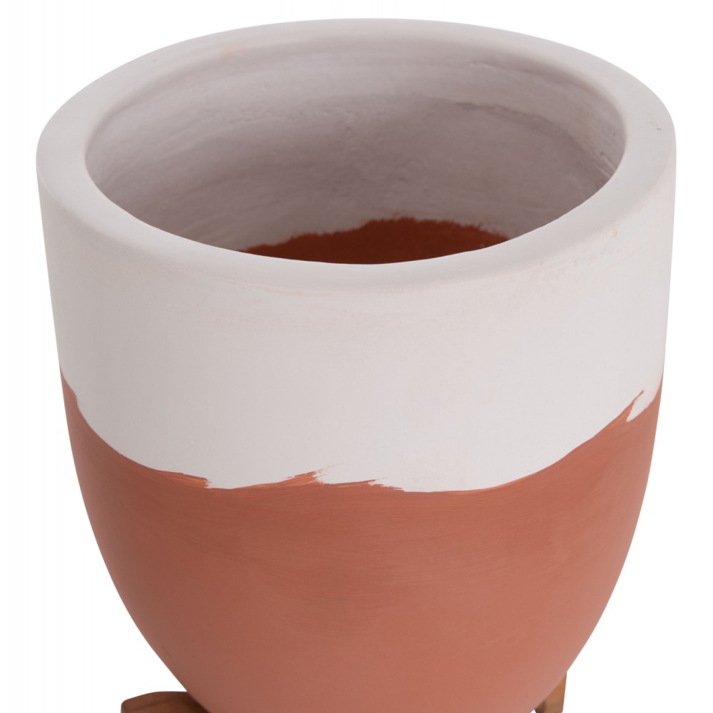 ΓΛΑΣΤΡΕΣ ΣΕΤ 2ΤΜΧ SEON HM4686.08 TERRACOTTA ΣΕ ΛΕΥΚΟ & ΤΕΡΑΚΟΤΑ--TEAK ΒΑΣΗ