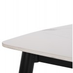 ΤΡΑΠΕΖΙ RAVEN HM9854.01 ΚΕΡΑΜΙΚΟ TOP ΛΕΥΚΟ ΜΑΡΜΑΡΟ-ΜΑΥΡΟ ΜΕΤΑΛΛΟ 117,5x67,5x76Υεκ.