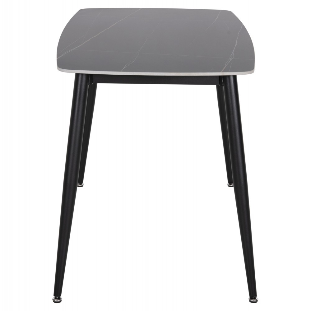 ΤΡΑΠΕΖΙ RAVEN HM9854.02 ΚΕΡΑΜΙΚΟ TOP ΜΑΥΡΟ ΜΑΡΜΑΡΟ-ΜΑΥΡΟ ΜΕΤΑΛΛΟ 117,5x67,5x76Υεκ.