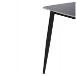 ΤΡΑΠΕΖΙ RAVEN HM9854.02 ΚΕΡΑΜΙΚΟ TOP ΜΑΥΡΟ ΜΑΡΜΑΡΟ-ΜΑΥΡΟ ΜΕΤΑΛΛΟ 117,5x67,5x76Υεκ.