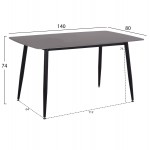 ΤΡΑΠΕΖΙ RAVEN HM18149.02 ΚΕΡΑΜΙΚΟ TOP ΜΕ ΟΨΗ ΜΑΥΡΟ ΜΑΡΜΑΡΟ 140x80x74Υεκ.
