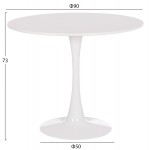 ΤΡΑΠΕΖΙ ΣΤΡΟΓΓΥΛΟ BROLIN HM18141.01 MDF TOP-ΒΑΣΗ ΜΕΤΑΛΛΙΚΗ--ΛΕΥΚΟ Φ90x73Υεκ