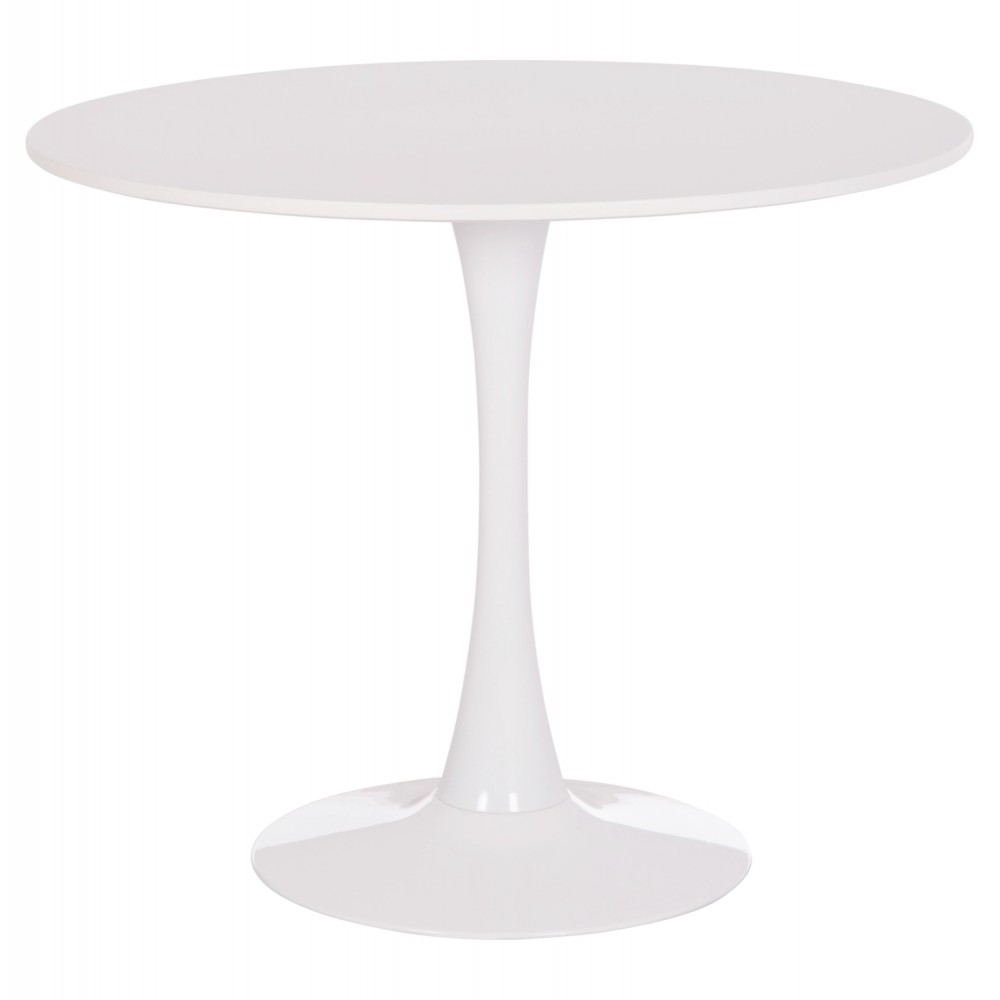 ΤΡΑΠΕΖΙ ΣΤΡΟΓΓΥΛΟ BROLIN HM18141.01 MDF TOP-ΒΑΣΗ ΜΕΤΑΛΛΙΚΗ--ΛΕΥΚΟ Φ90x73Υεκ