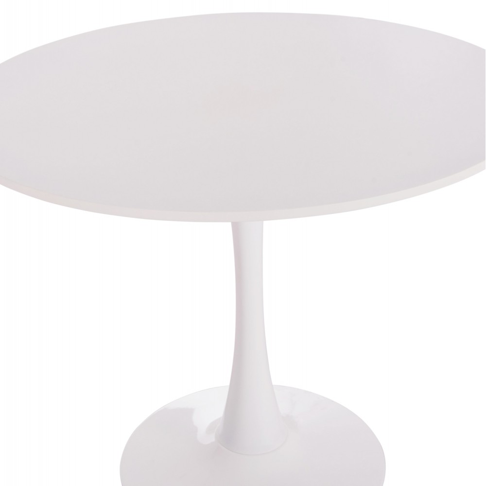 ΤΡΑΠΕΖΙ ΣΤΡΟΓΓΥΛΟ BROLIN HM18141.01 MDF TOP-ΒΑΣΗ ΜΕΤΑΛΛΙΚΗ--ΛΕΥΚΟ Φ90x73Υεκ