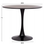 ΤΡΑΠΕΖΙ ΣΤΡΟΓΓΥΛΟ BROLIN HM18141.02 MDF TOP-ΒΑΣΗ ΜΕΤΑΛΛΙΚΗ--ΜΑΥΡΟ Φ90x73Υεκ